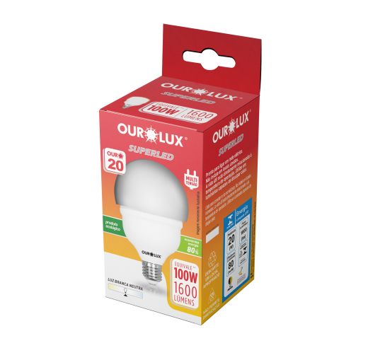 SUPERLED ALTA POTENCIA OURO T20W 1600 LM E27 4000K