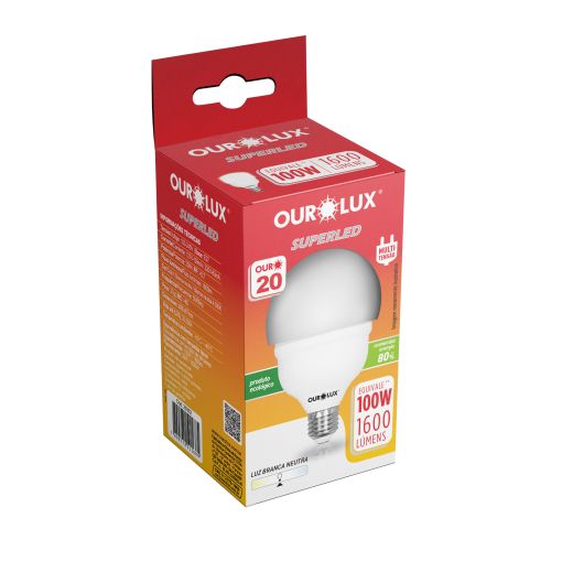 SUPERLED ALTA POTENCIA OURO T20W 1600 LM E27 4000K