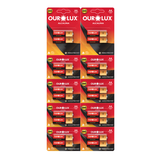 Pilha Alcalina AA Pequena Cartela c/ 20 unidades