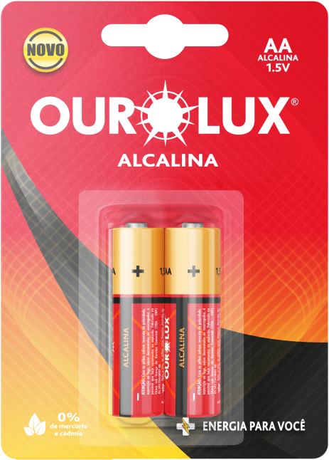 Pilhas Alcalinas AA com 2 unidades de display
