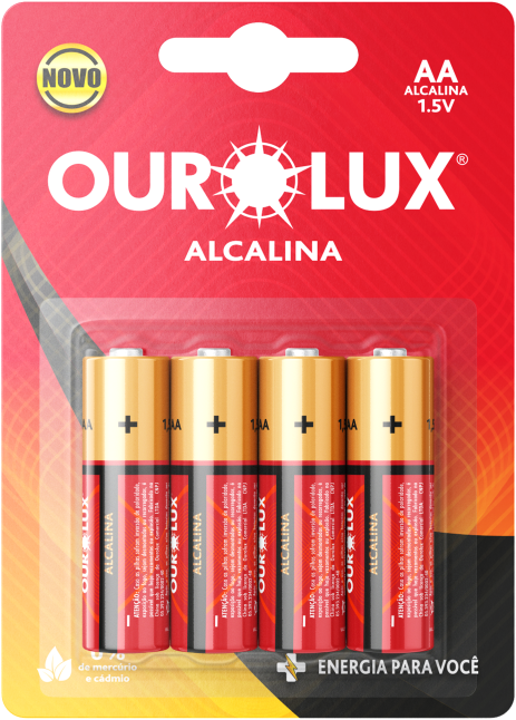 Pilhas Alcalinas AA com 4 unidades de display