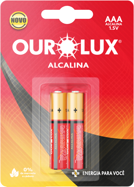 Pilhas Alcalinas AAA com 2 unidades no display
