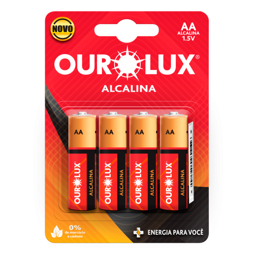 Pilha Alcalina Antifurto AA Pequena Blister 4 unidades