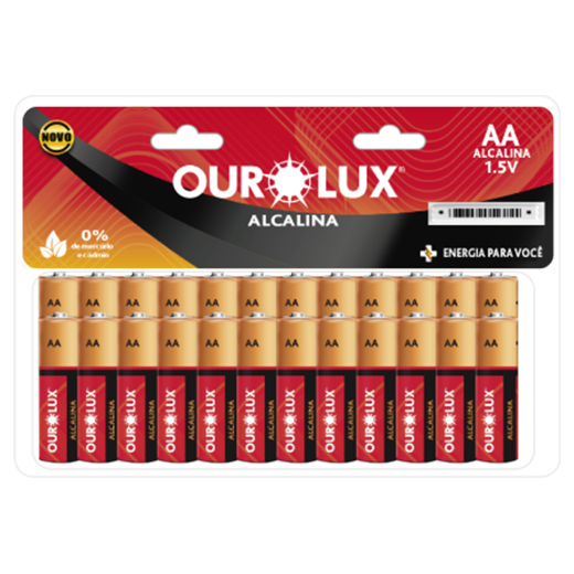 Pilha Alcalina Antifurto AA Pequena Double Blister 24 unidades