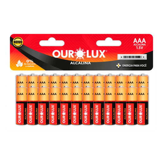 Pilha Alcalina Antifurto AAA Palito Double Blister c/ 24 unidades