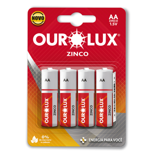 Pilha Comum Antifurto AA Pequena Blister c/ 4 unidades