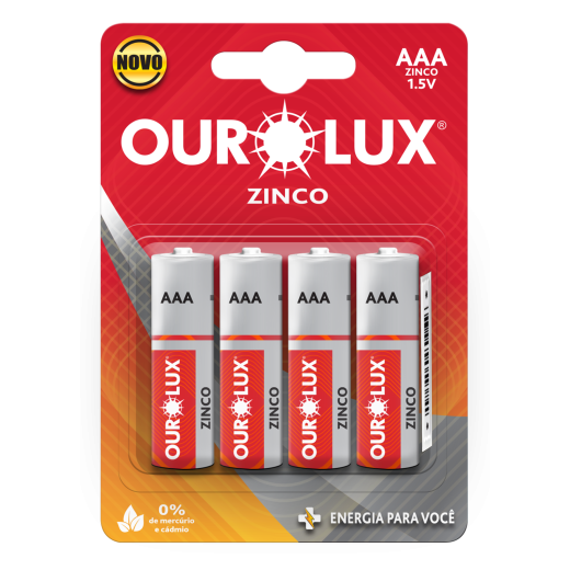 Pilha Comum Antifurto AAA Palito Blister c/ 4 unidades