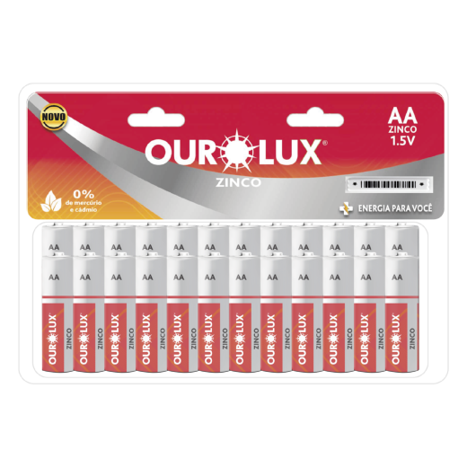 Pilha Comum Antifurto AA Pequena Double Blister c/ 24 unidades