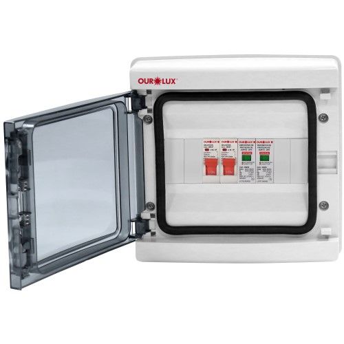Quadro de proteção CA com Disjuntor Bipolar 16A