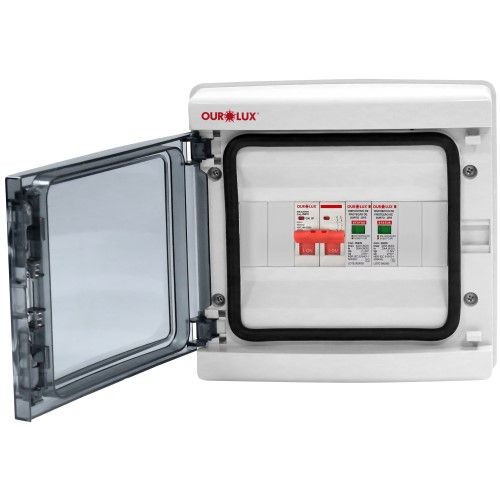 Quadro de proteção CA com Disjuntor Bipolar 32A