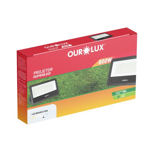 Refletor SUPERLED SLIM  800W  6500K  PRETO 