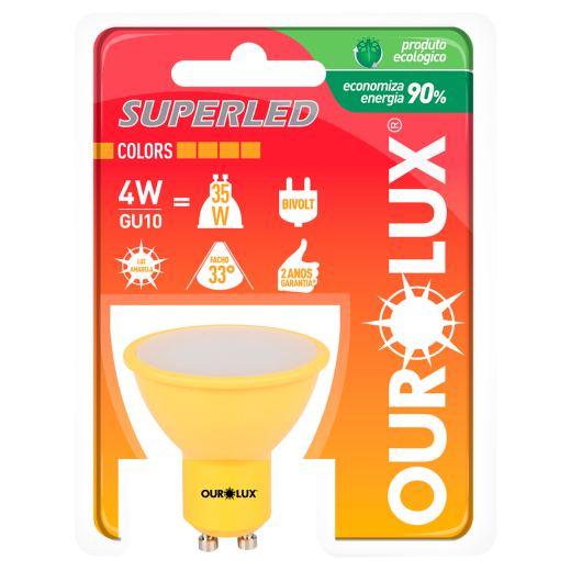 Superled GU10 4W Bivolt 33º Amarela