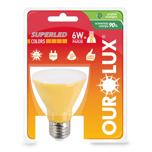 Superled PAR20 6W BIV 30º Amarelo