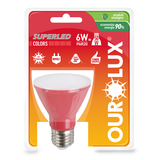 Superled PAR20 6W BIV 30º Vermelho