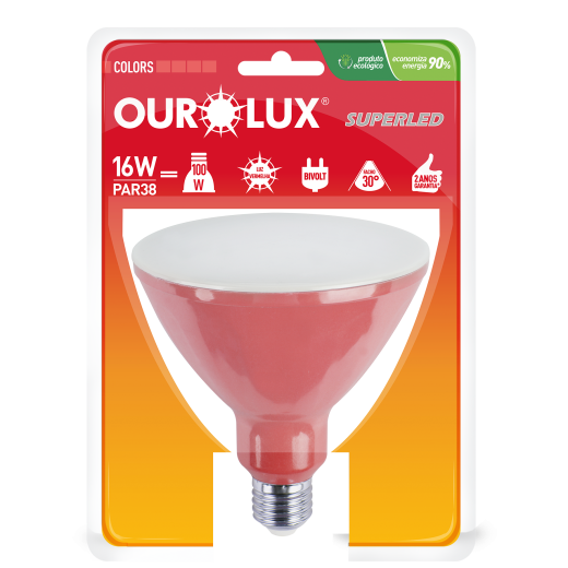 Superled PAR38 16W BIV 30º Vermelho