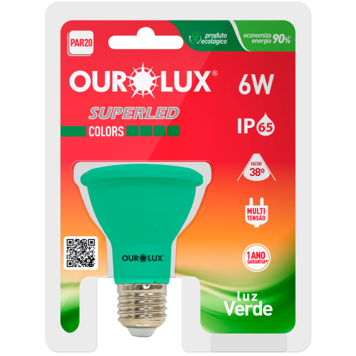 Superled PAR20 6W IP65 38° VERDE