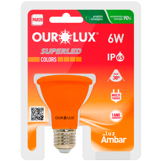 Superled PAR20 6W IP65 38° Âmbar