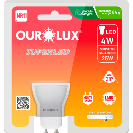 Superled Mini Dicróica MR-11 GU10 4W BIV 6500K 38°